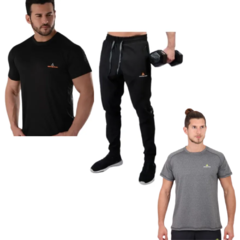 Conjunto Deportiv! 2 Remeras Hombre N/g+ Pantalon Microfibra