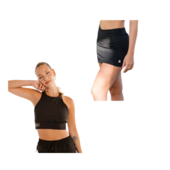 Conjunto Deportivo! Top Mujer Urban +pollera Con Calza Mujer