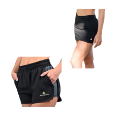 Short Deportivo Mujer Microfibra +pollera Con Calza Mujer