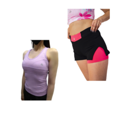 Conjunto Deportivo! Musculosa Mujer li+short Con Calza Mujer