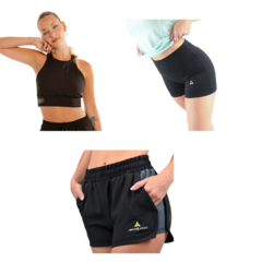 Conjunto! Top Mujer New +short Microfibra +calza Corta Mujer