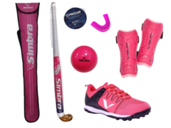 Combo Hockey!!! Botines+Funda+Palo 30+Bucal+Bocha+Canilleras