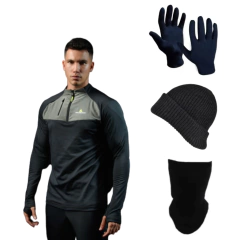 Buzo Lycra Deportivo Hombre S/capucha+ Cuello Guantes+ Gorro