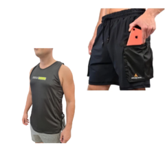Conjunto! Musculosa Hombre N4 +short Cargo Bolsillos Lateral