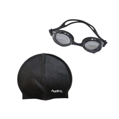COMBO NATACION ADULTO! Gorra Silicona Negra + Lente Hydro Ng