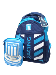 Combo escolar Racing!! Mochila 18 pulg+ cartuchera eva