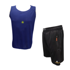 Combo Hombre! Musculosa Deportiva Az + Bermuda Ng c/bolsillos