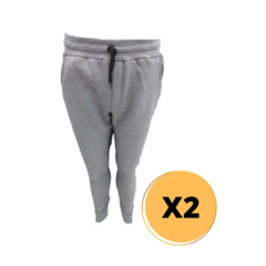 COMBO PANTALÓN ALGODÓN CON PUÑO GRIS X2 - PAPU20
