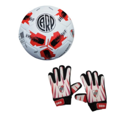 Combo Oficial Drb!! Pelota River Nº5 + Guantes De Arquero