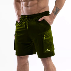Short Deportivo C/Bolsillos Shcargo Verde + Remera Gris Rmdf - comprar online