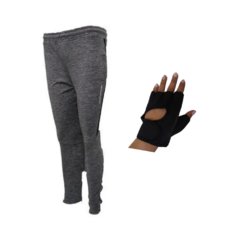 Pantalón Chupín Gris + Guante Fitness Universal Adulto