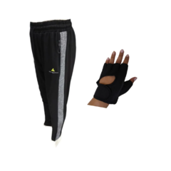 Pantalón Chupín Negro + Guante Fitness Universal Adulto