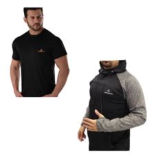 Remera Deportiva Hombre Ng + Buzo Deportivo con Capucha Negro