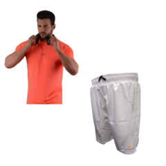 COMBO RUN! Remera Dry Fit + Bermuda Microfibra Bl
