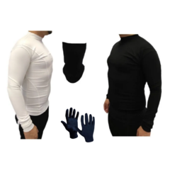 Camiseta Termica Adulto BL/NG X2 U + Cuello + Guantes