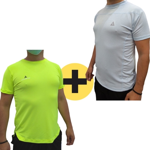 Combo Depo! 2 Remeras Deportivas Urb/fsp - Ama/Cel