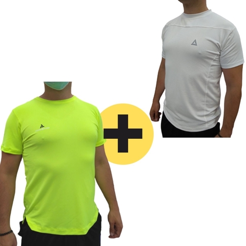Combo Depo! 2 Remeras Deportivas Urb/fsp - Ama/bl