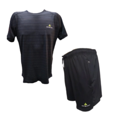 Combo run!! remera deportiva+short bolsillos
