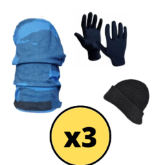 Combo s! 3 Cuellos Termicos Salomon+3 Gorros+ 3 Guantes Term