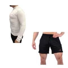 Conjunto! Camiseta Térmica Hombre BL+ Short Deportivo Bolsillo