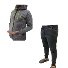 Combo Invierno! Campera Deportiva Gr + Pantalón Algodón Puño Ng