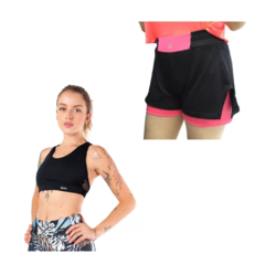Conjunto! Top Deportivo Mujer Salpa + Short Con Calza Mujer