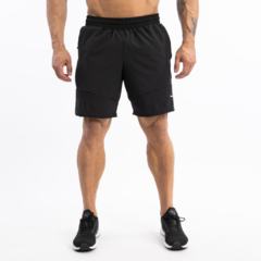 Bermuda Microfibra Hombre Cierre Largo Negro+ Short Lycra NG - PASION AL DEPORTE