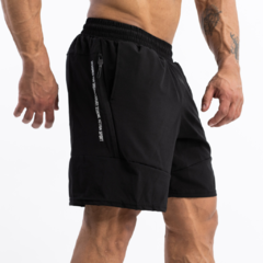 Bermuda Microfibra Hombre Cierre Largo Negro+ Short Lycra NG - comprar online