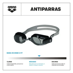 Antiparras Natación Arena Zoom X-Fit Negro Humo en internet