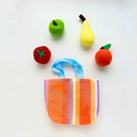 FRUTAS Y VERDURAS EN BOLSITA (4 UNIDADES) - comiditas de tela - comprar online