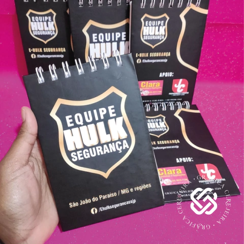 Bloco de Notas de capa dura com espiral de ferro