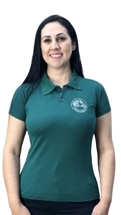 Camiseta Polo Feminina Cavalo Crioulo - Plus Size - Verde Folha - Rincão Gaúcho RS