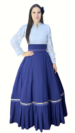 Saia de Prenda Xadres Coz Gode (Ref 430) - Azul Marinho - comprar online