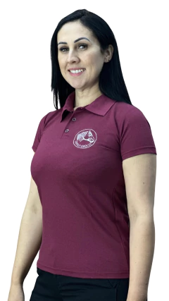 Camiseta Polo Feminina Cavalo Crioulo - Bordo - loja online