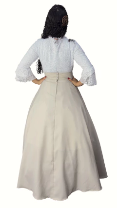 Saia de Prenda Feminina Oxford Lisa - Bege Clara - loja online