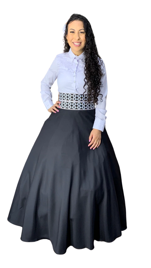 Saia de Prenda Feminina Oxford Lisa - Preto - comprar online