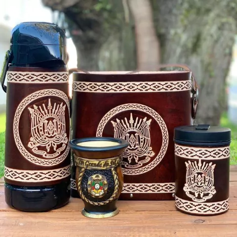 Kit Chimarrão Tradicional Bolsa Couro