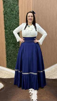 Saia de Prenda Xadres Coz Gode (Ref 430) - Azul Marinho