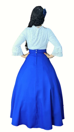Saia de Prenda Feminina Oxford Lisa - Azul Royal - loja online