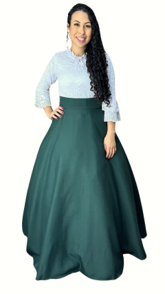 Saia de Prenda Feminina Oxford Lisa - Verde Folha na internet