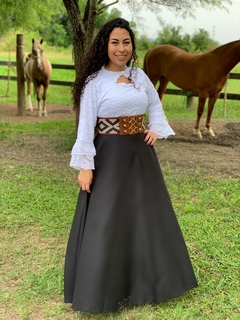 Saia de prenda Preta - Rincão Gaúcho RS
