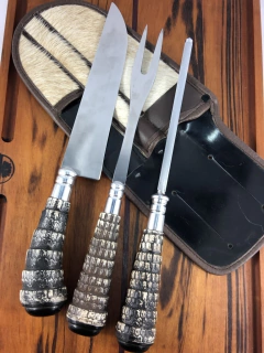Conjunto Churrasco Faca Garfo e Chaira personalizado 