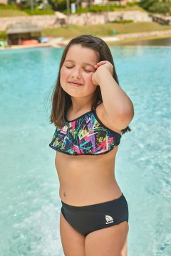 Dos Piezas niñas con volado Natación Quickly ® Resistente Al Cloro ®