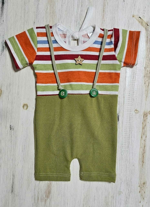 Enterito Corto Rayado verde