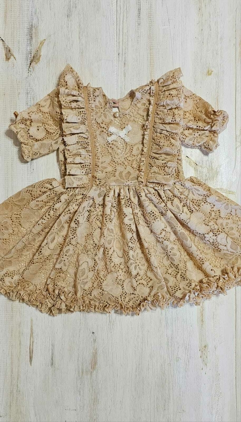 Vestido Encaje Carmen Camel (Incluy. Bombachon)