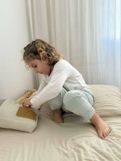 NIÑO Pantalón verde cloqué - Cuadros vichy - tienda online