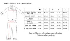 Pijama sedita estampado celeste flores (SE2-ciel) - Bastille