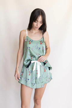 Short con volado verde peces - comprar online