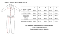 Camisa manga larga y pantalón R05-Nude - tienda online