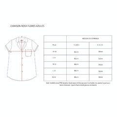 Camisón manga corta rosa flores azules - tienda online